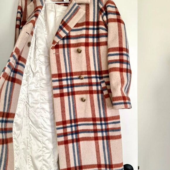 NWT Women's NOTES DU NORD Megan Plaid Wool Blend Coat in Multi Size 36 US4 - Picture 6 of 9